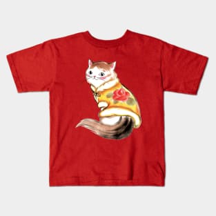 Elegant flower cat Kids T-Shirt